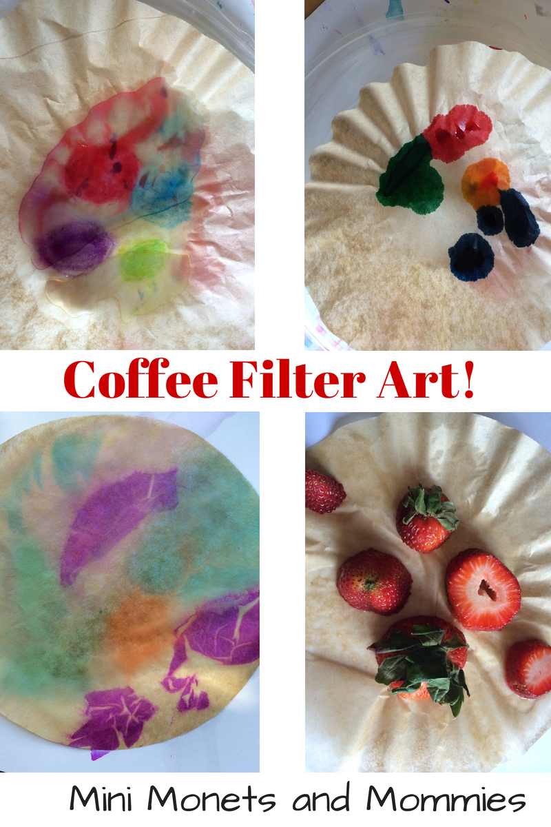 Mini and Mommies Coffee Filter Art Experiment Kids' Art Exploration