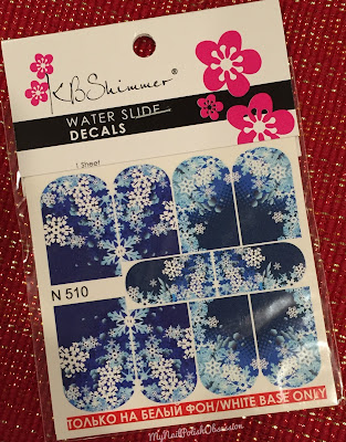 KBShimmer Snowflakes Navy Blue water Slide Decals