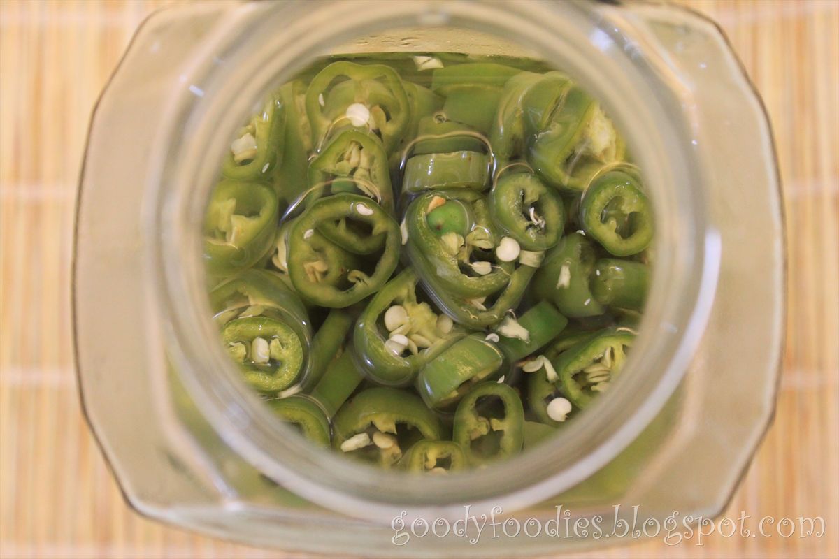 GoodyFoodies Recipe Homemade Asian Pickled Green Chillies
