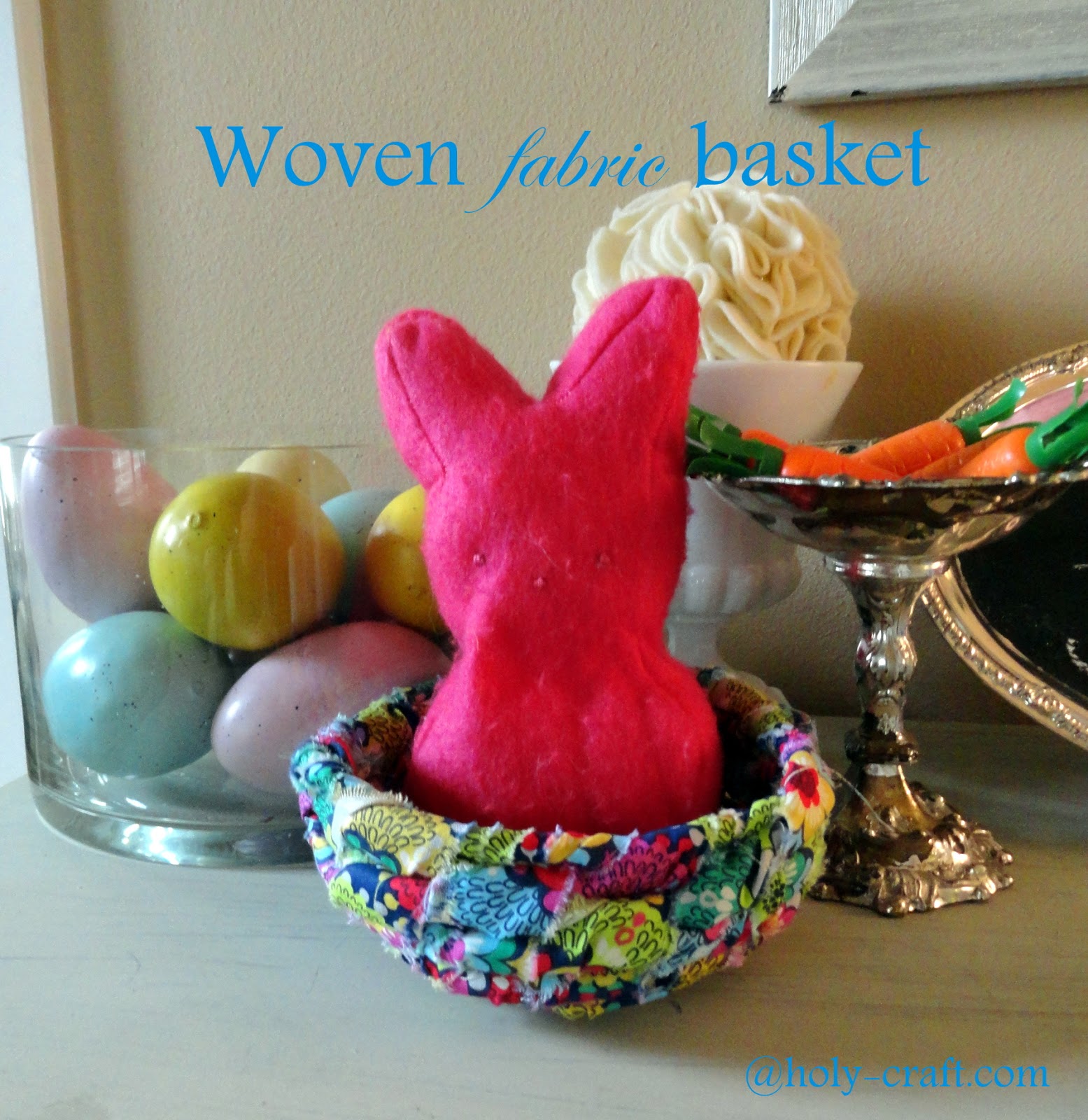 Woven clothesline scrap fabric basket tutorial Rachel Teodoro