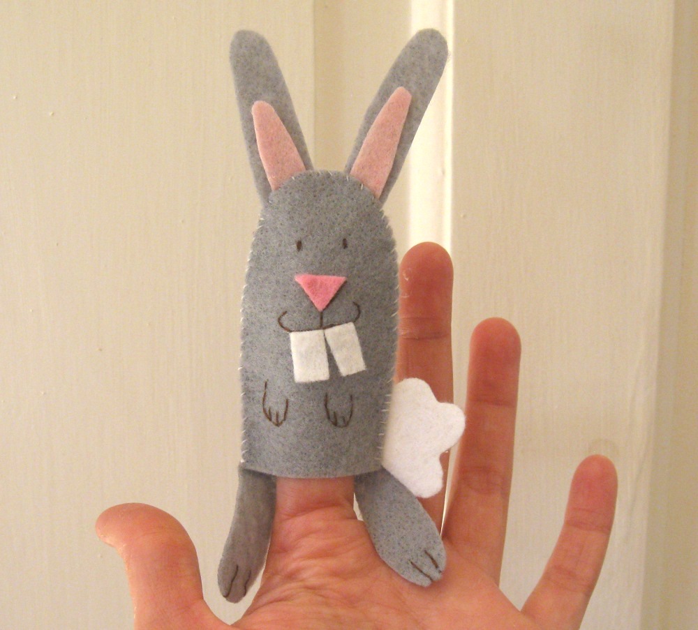 Holloughby Sewing Tuesday Bunny puppet. Your Easter egg hunt assistant.