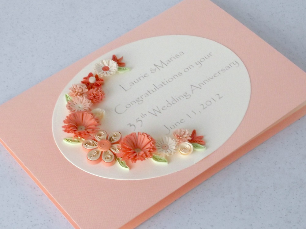 Paper Daisy Cards Quilled anniversary card