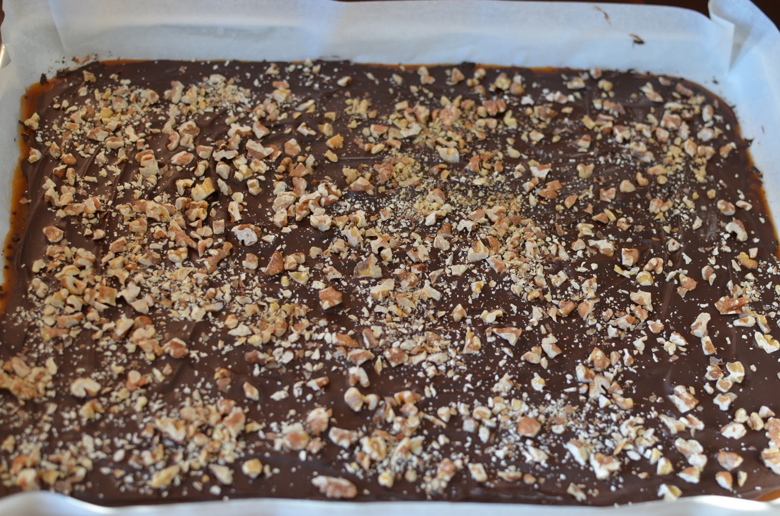 Playing with Flour Another holiday idea Toffee with chocolate and nuts