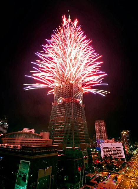 Fuegos Artificiales, año nuevo 2014, Taiwan Fuegos Artificiales, año nuevo 2014, Taiwan