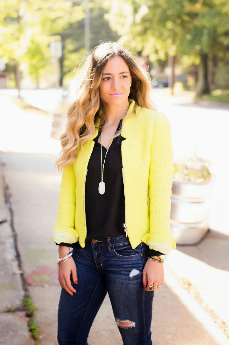neon yellow jacket zara