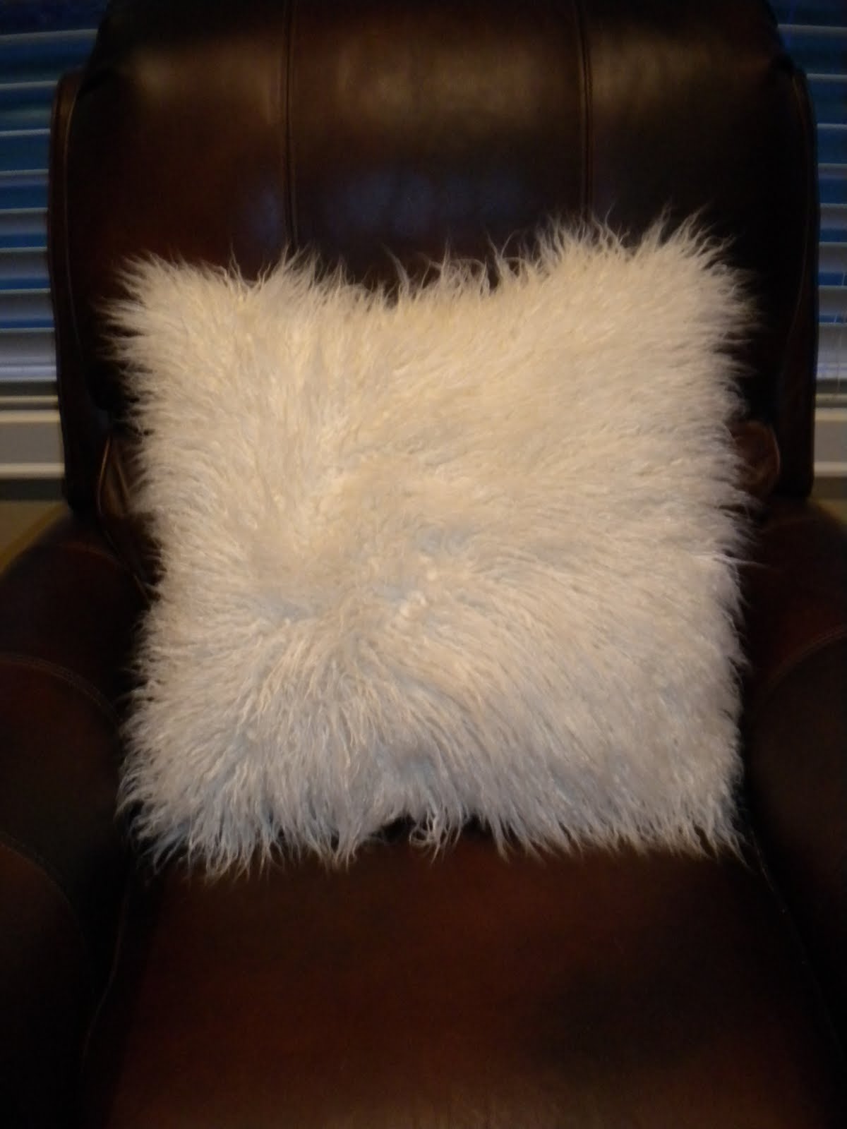 White fuzzy cozee pillow. Young house love, Pillows, Stop copying me