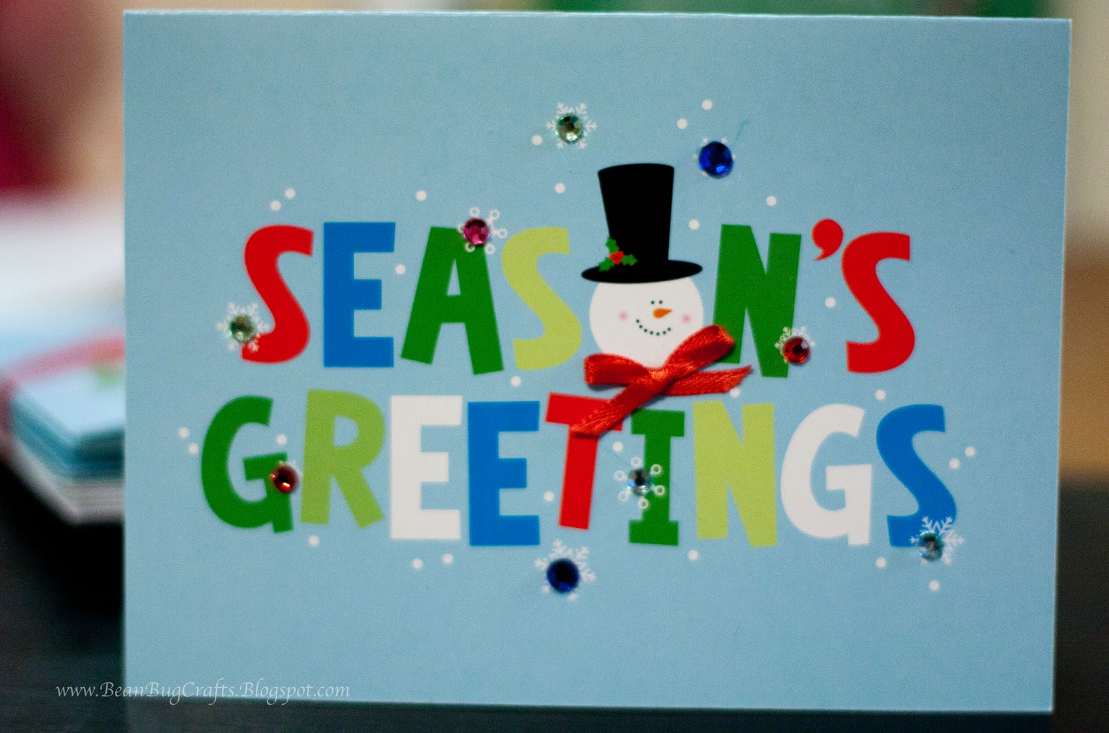 ... dress up a boxed set of christmas cards to give it that homemade touch
