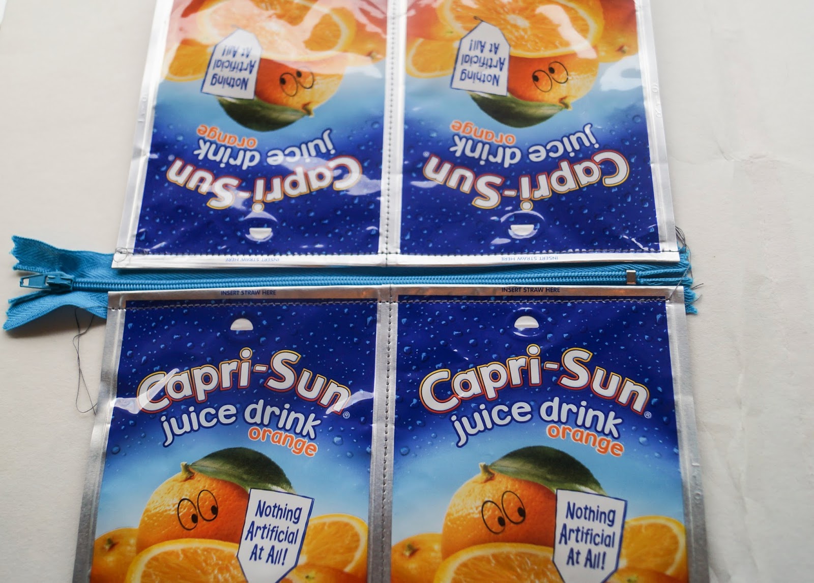 buttons and paint... and a Juice Pouch Pencil Case