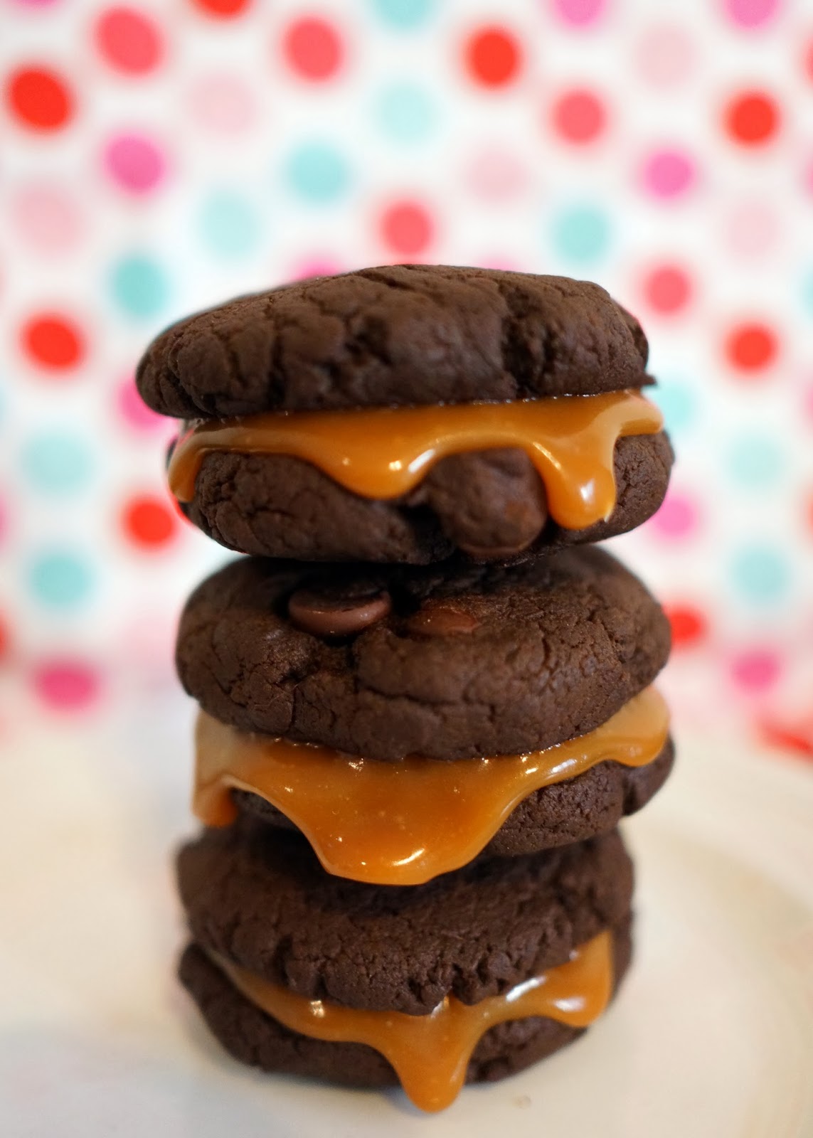 Lo, Ray, & Me Double Chocolate Salted Caramel Sandwich Cookies