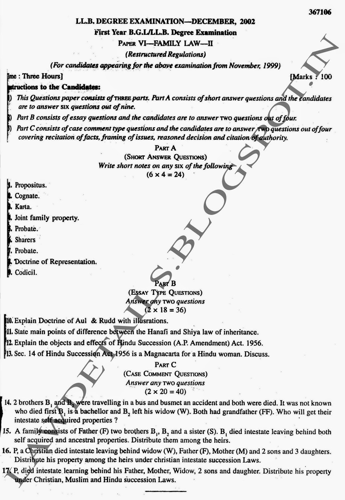Family law essays