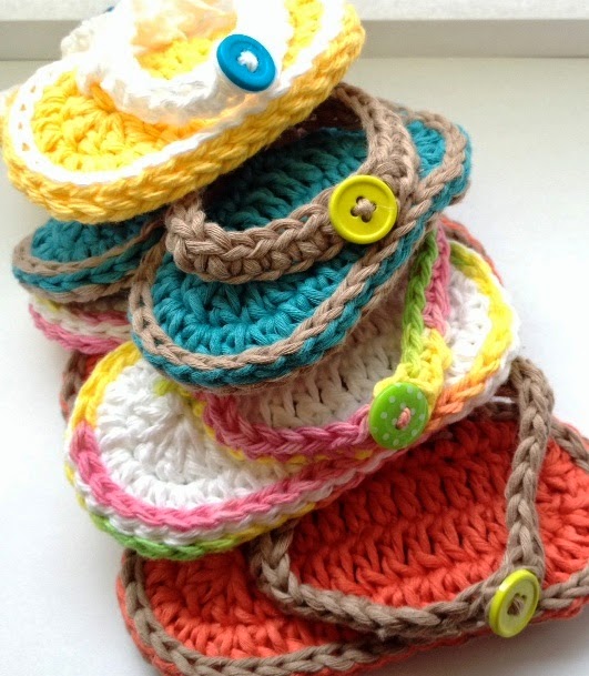 Bizzy Crochet FREE Pattern!! "Chubby Baby FlipFlop Sandals"