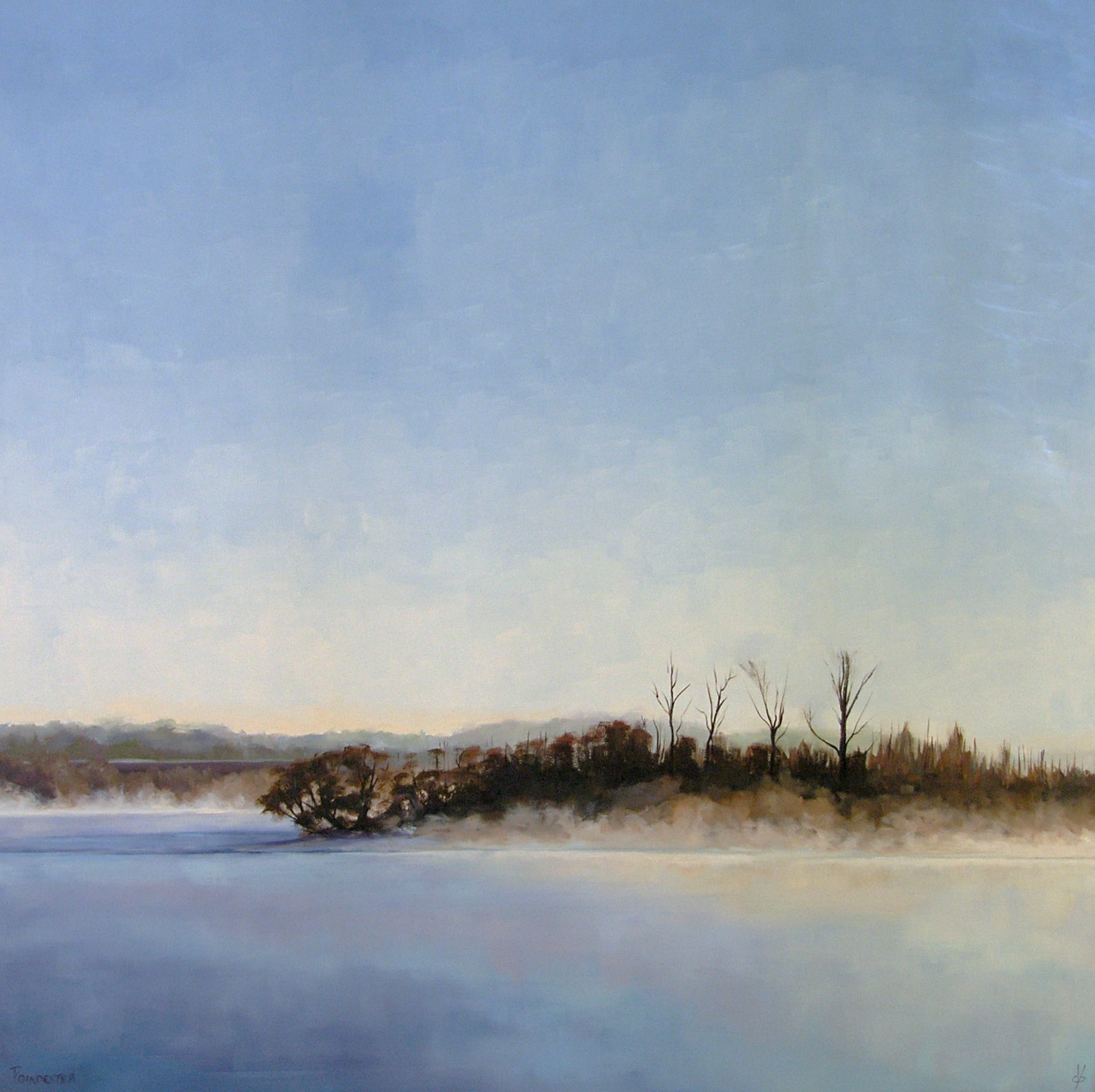 PAINTINGS IN OIL Fog and Mist on the water Original Oil Painting