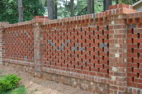 Brick Wood Fence