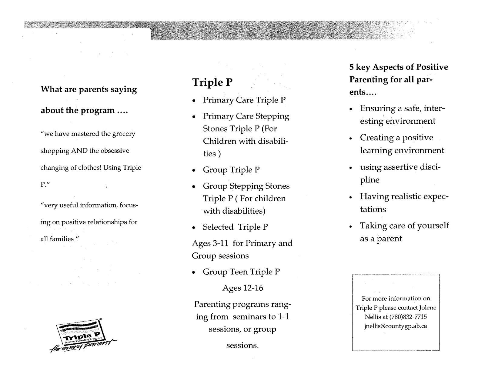 Penson Junior Kindergarten's Up & Up The Triple P Program