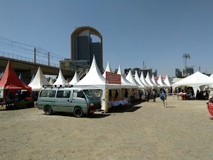 Local temporary tent shops on the ground near Meskel Square