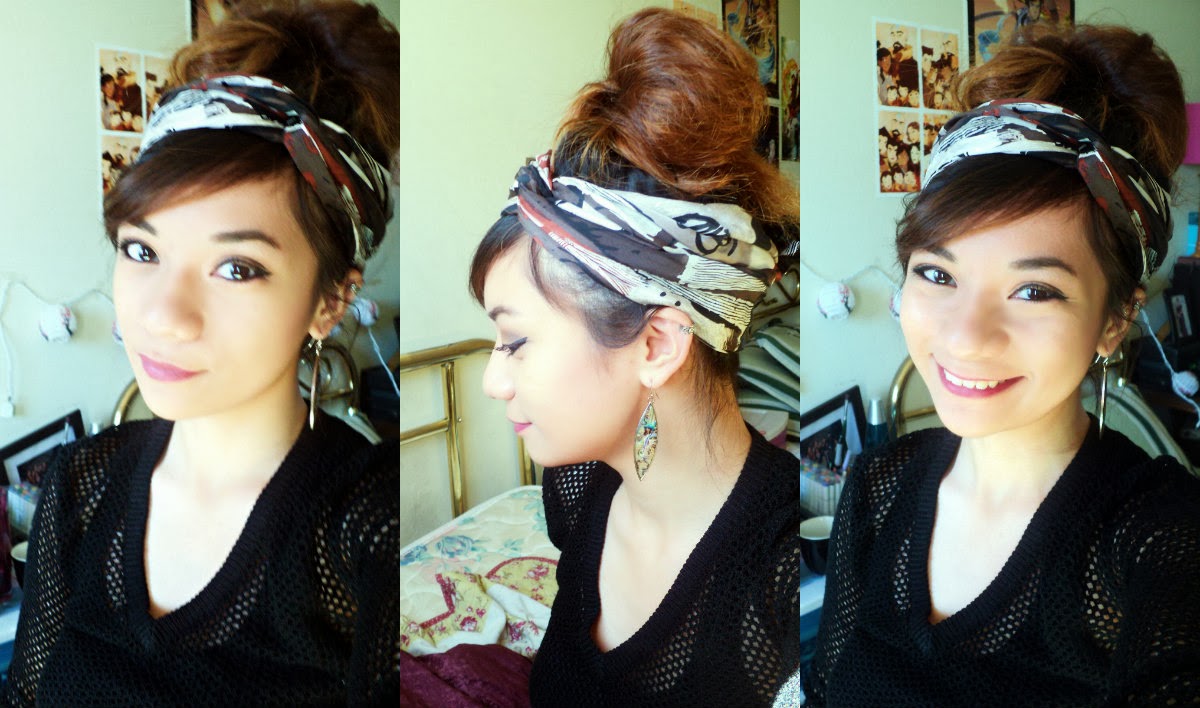 Hair Tutorial Messy Bun + DIY Head Wrap Simple Stylings
