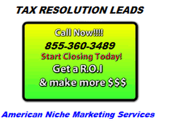 Tax Leads, Tax Resolution Leads, Student loan consolidation leads, debt leads