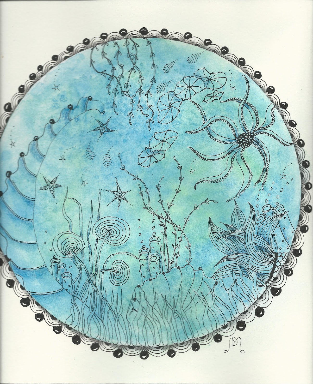 Di's Tangle Art Underwater Zen