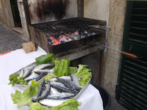 Lisbon roasted Sardines in Alfama quarter of Lisbon.