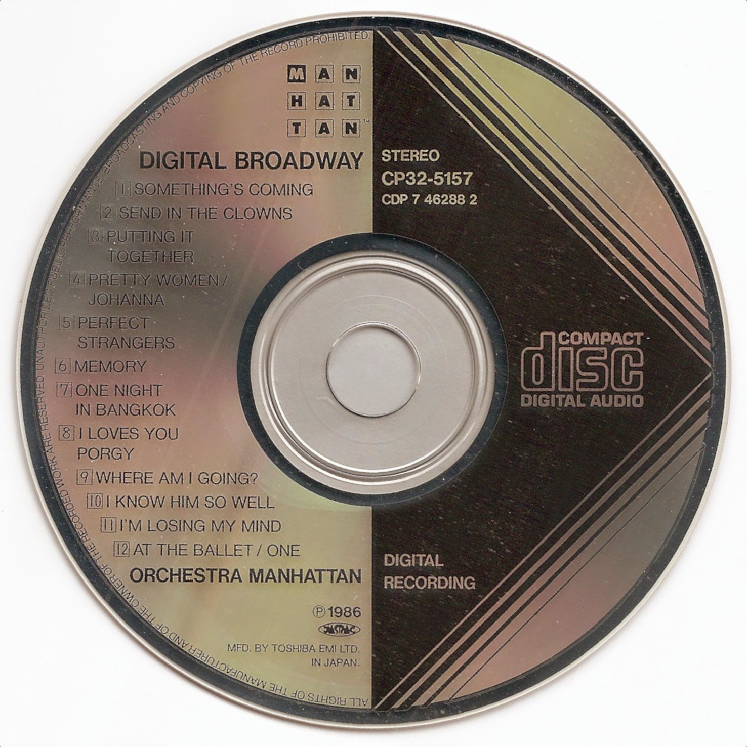 The First Pressing CD Collection Orchestra Manhattan Digital Broadway