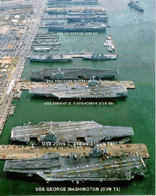 Norfolk Naval Base Dec 2012 Aircraft carriers