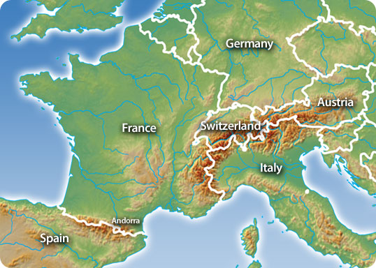 Switzerland Location In Europe Map