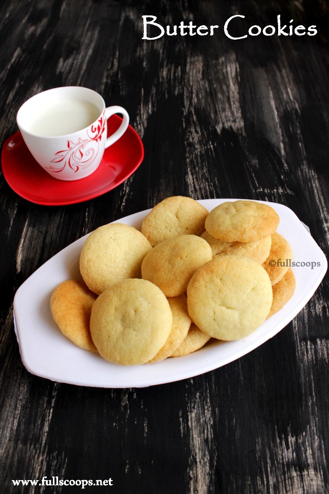 Eggless Butter Biscuits Egg free Butter Cookies Full Scoops A