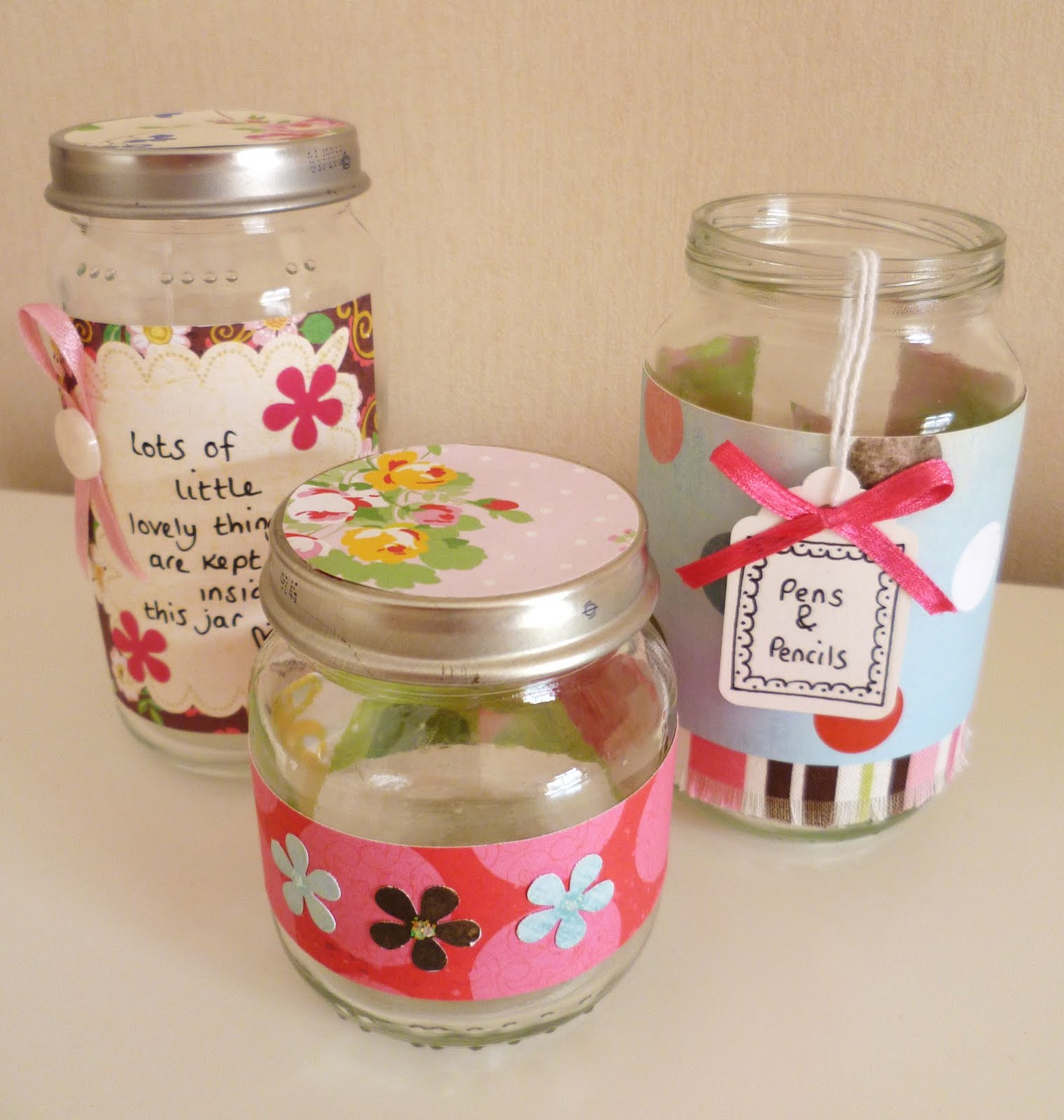 Sew Crafty Lisa Jayne Decorated Jars