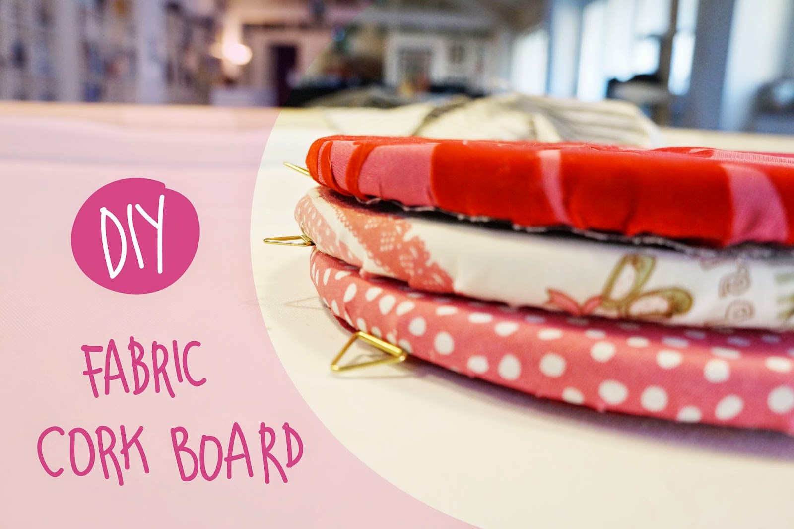 Petit Pois Rose Fabric cork board