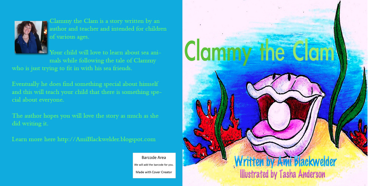 CLICK TO BUY (NEW) 8.5 by 8.5 full color version of Clammy the Clam
