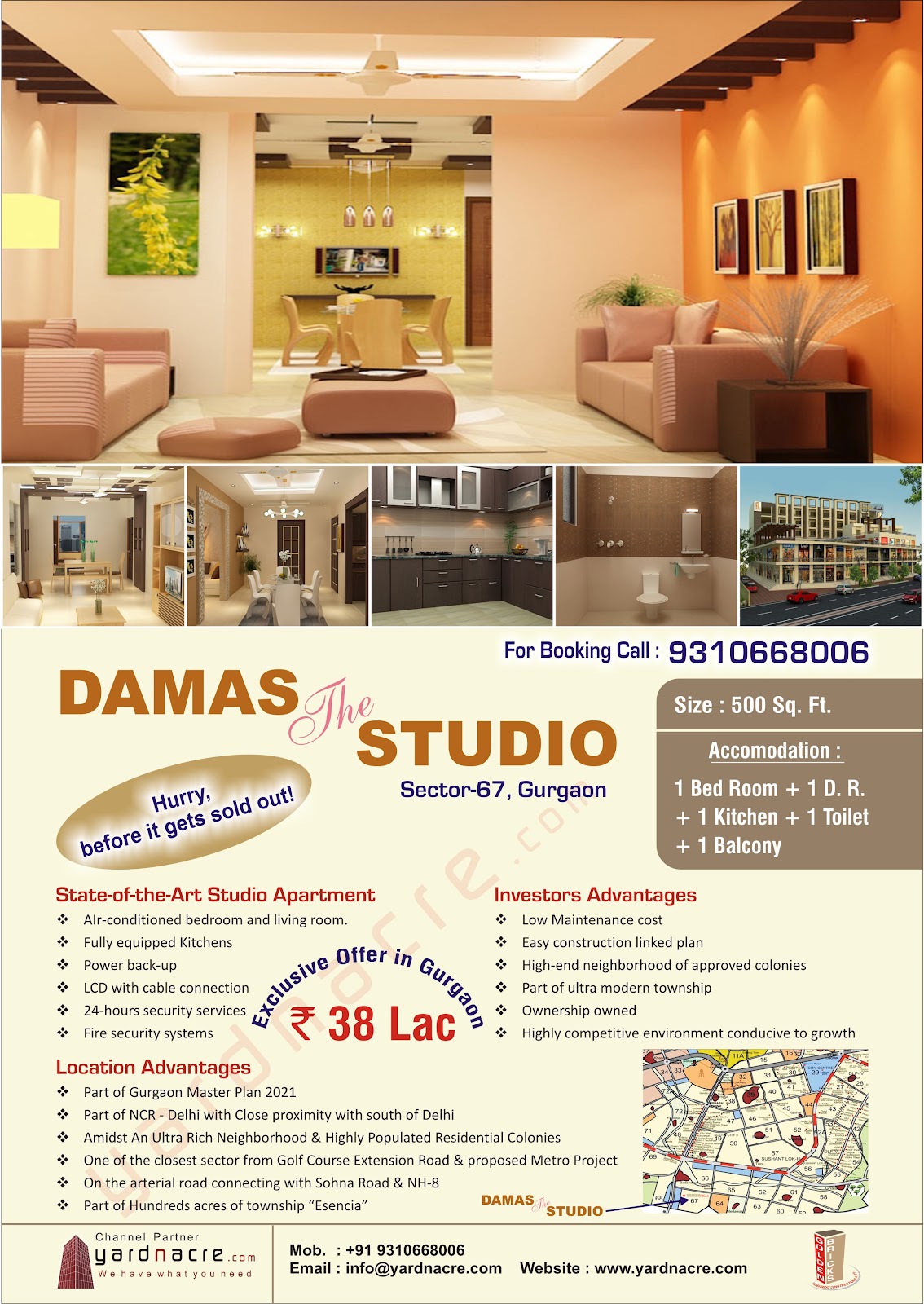 DAMAS THE Studio Apartments at Sector 67, Golf Course Extension Road