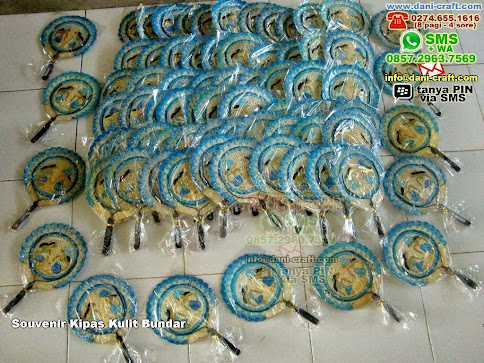 Souvenir Kipas Kulit Bundar Kulit Yogyakarta