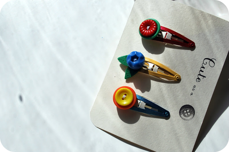 Chez Beeper Bebe In My Shop Jelly Bean Bags & Vintage Button Barrettes