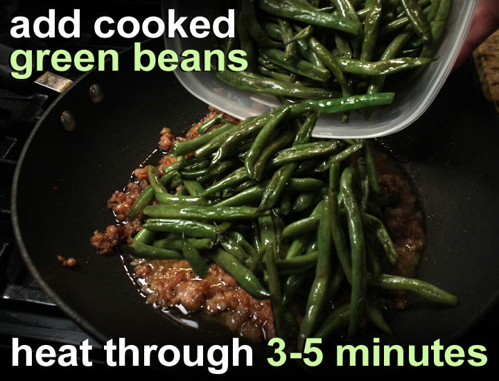 The 99 Cent Chef Green Beans & Ground Pork Stir Fry Video Recipe