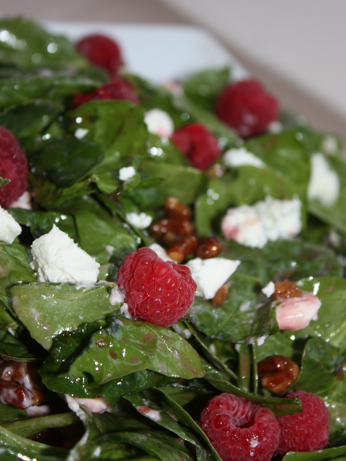 Sisters with Aprons Raspberry and Goat Cheese Spinach Salad with