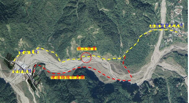 嘉義縣阿里山鄉149甲線豐山支線明隧道工程因山壁坍塌。 嘉義縣阿里山鄉149甲線豐山支線明隧道工程因山壁坍塌。