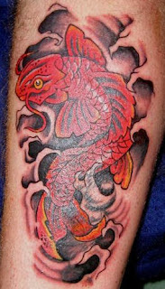Red Koi Fish Tattoo Design