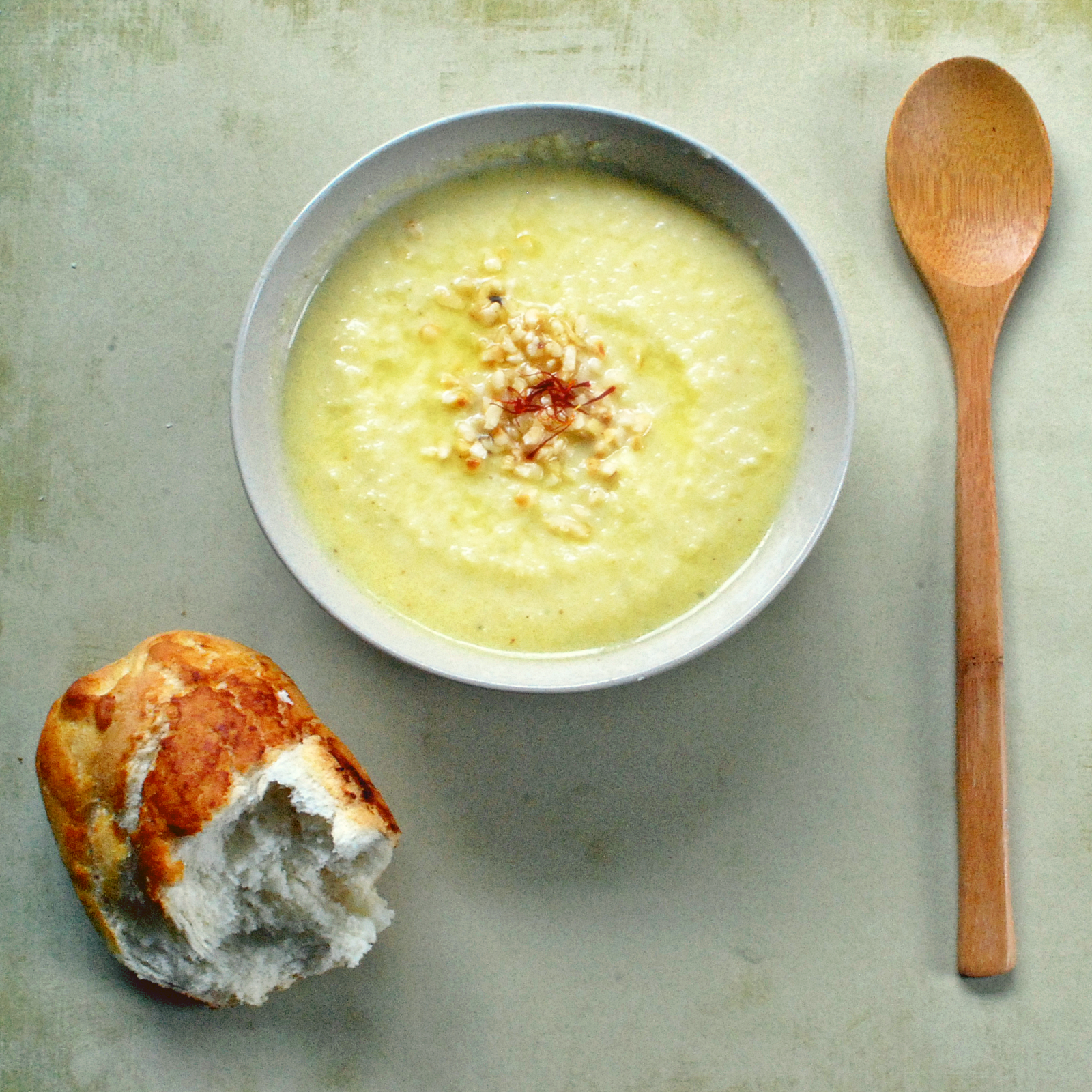 Free From The Three Cauliflower, Almond & Saffron Soup