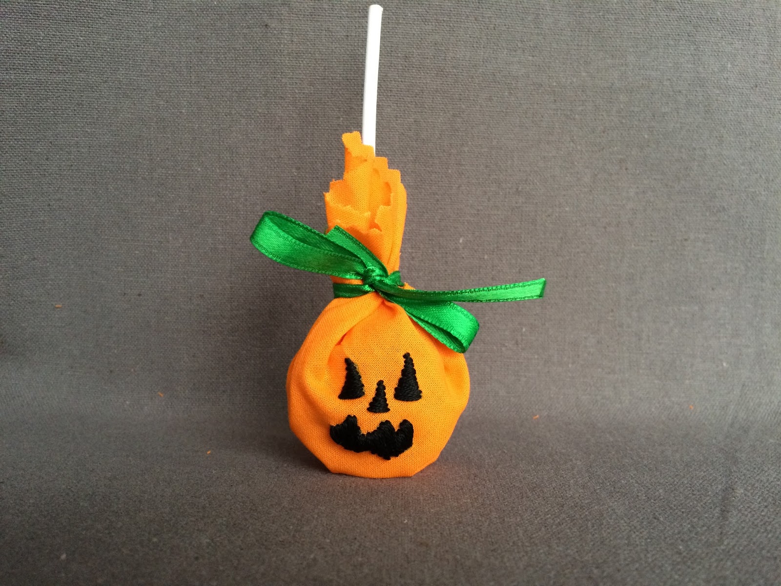 embroidered halloween pumpkin lollipop covers