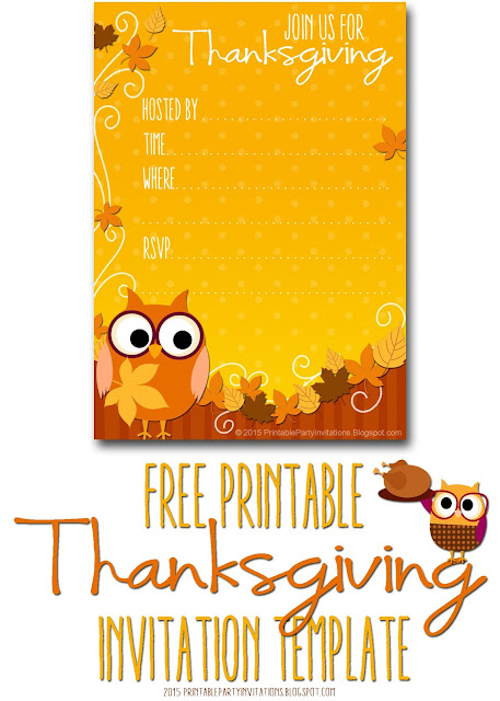 Free Printable Party Invitations Thanksgiving Invite Template Free Thanksgiving Invitation Templates
