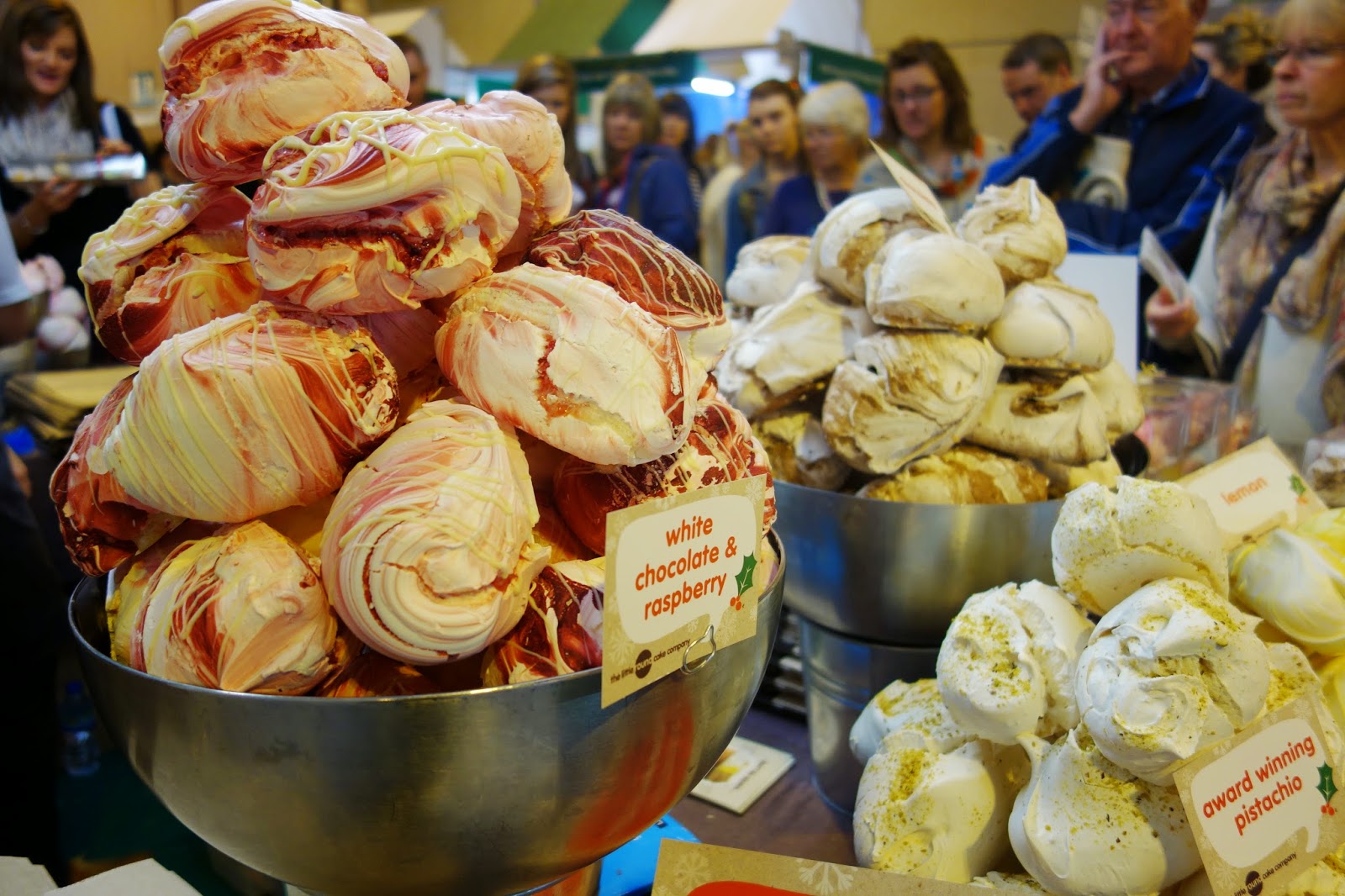 Meringues on display at the Good Food Show Winter 