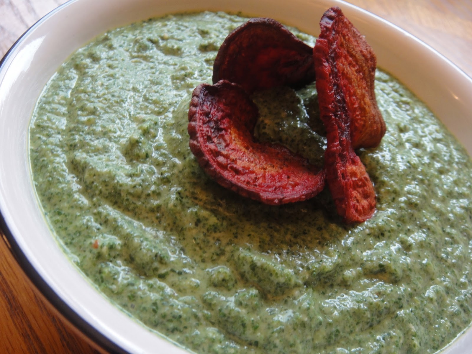 Gluten Free•dom NY Homemade Beet Chips with Kale Parmesan Dip