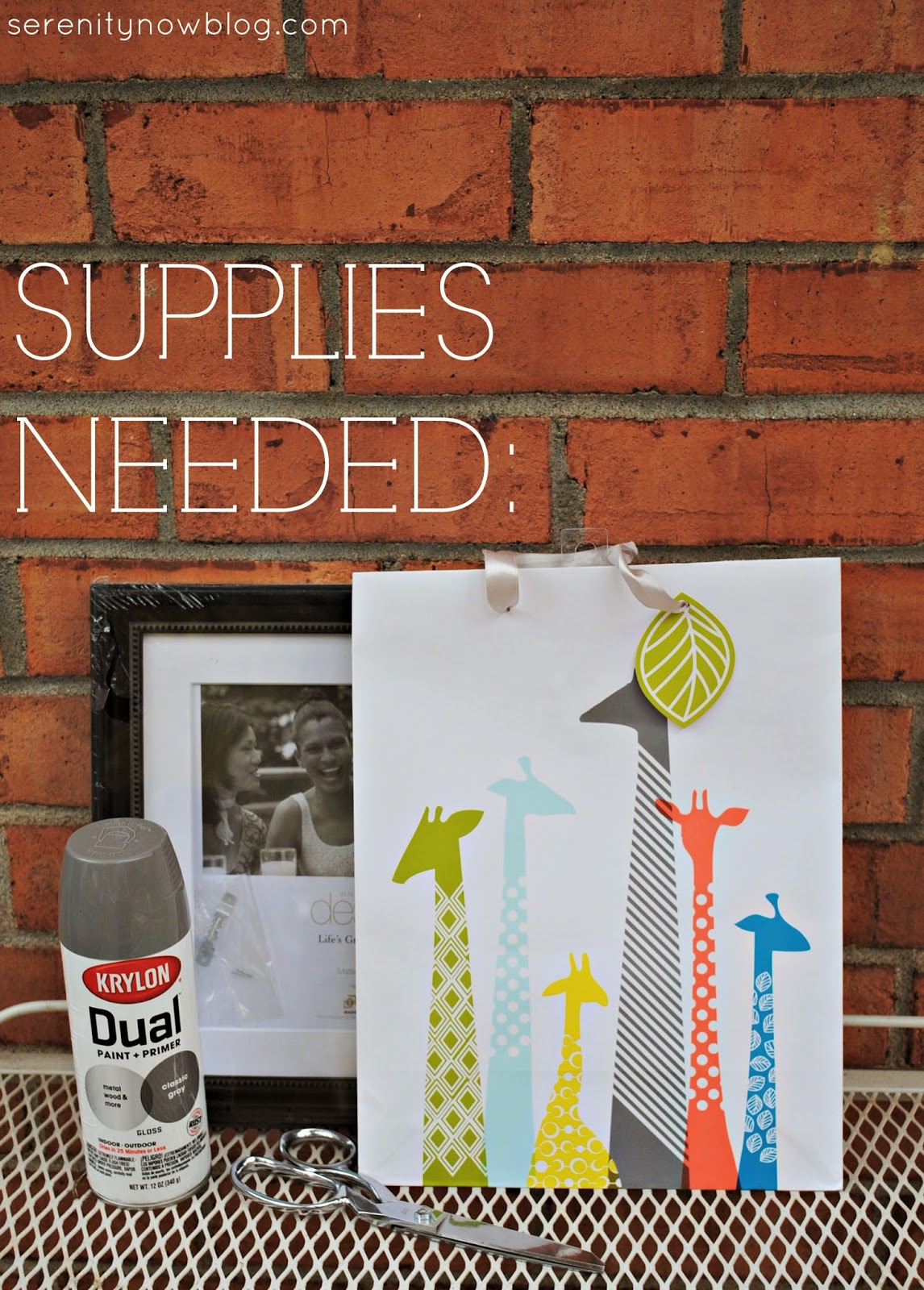 Serenity Now Nursery Wall Art from a Gift Bag {Free DIY Nursery Art