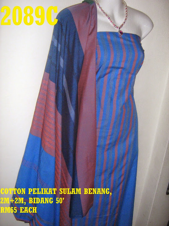 2089C: COTTON PELIKAT SULAM BENANG,  2M+2M, BIDANG 50, CANTIK MENARIK