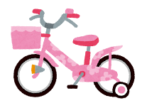 子供用の自転車のイラスト「ピンク」