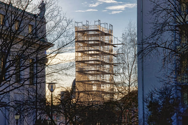 Baustelle Potsdam, Stadtmitte im Bau, Der Obelisk, Am Alten Markt, 14467 Potsdam, 11.01.2014
