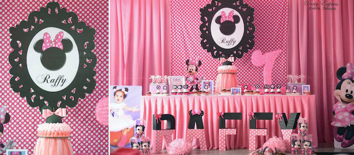Ücretsiz Minnie Mouse Parti Seti Neşeli Süs Evim Ücretsiz Doğum