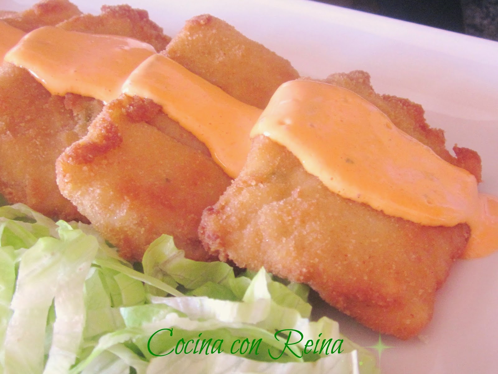 Pescado Empanado Con Mayonesa De Piquillos
