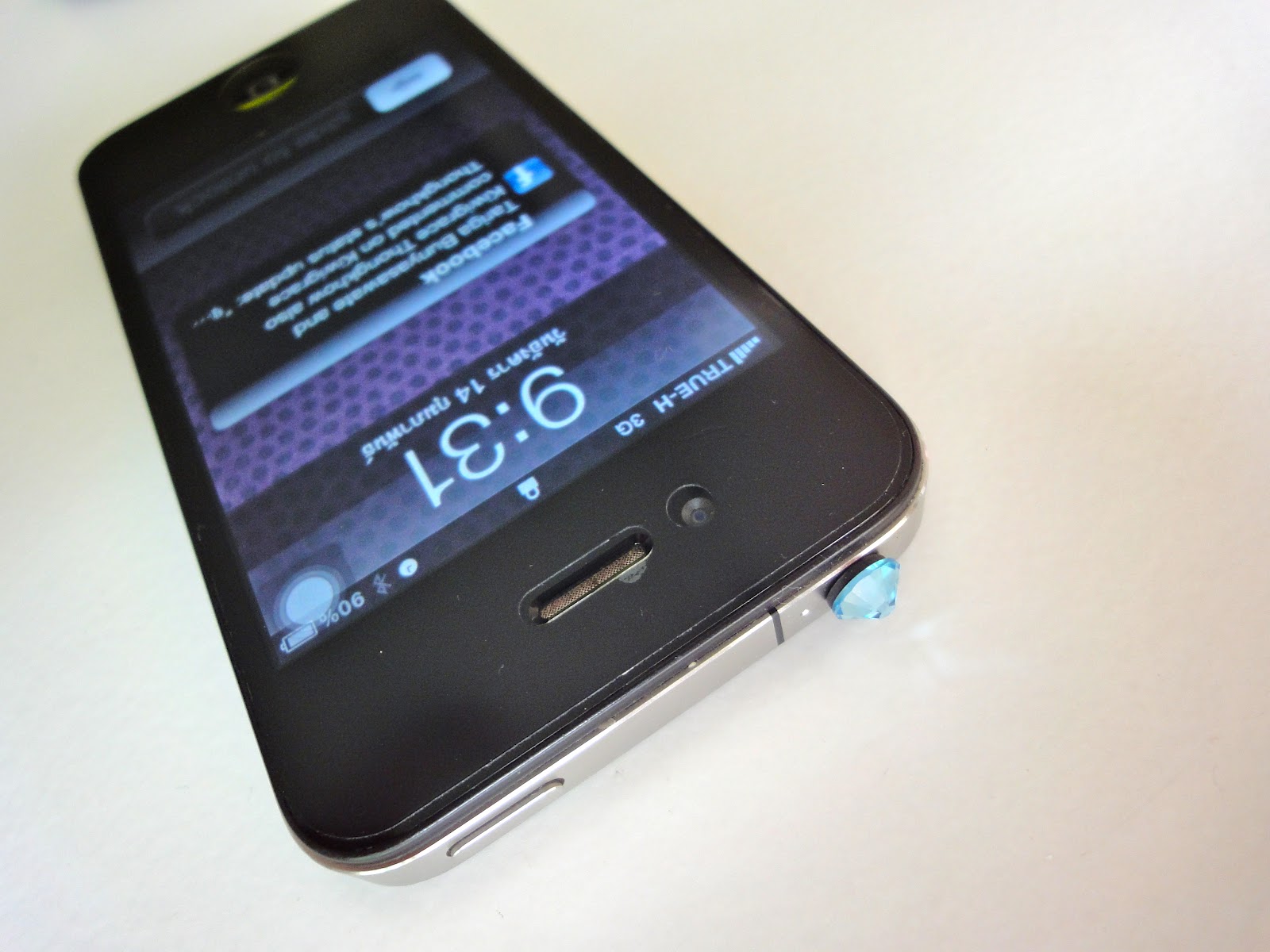 3.5 mm blue diamond headphone jack protector ติดเพชร Headphone jack และ