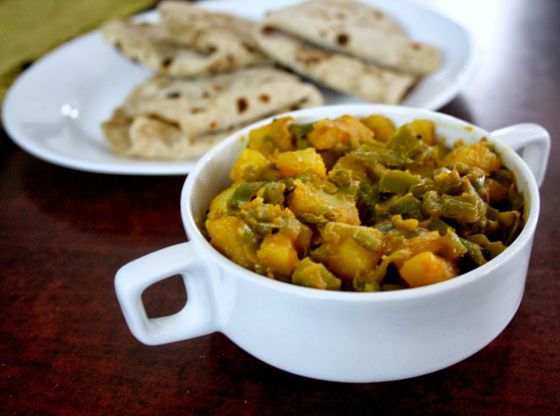 Capsicum Aloo Sabzi Capsicum Potato Curry Side Dish for Roti